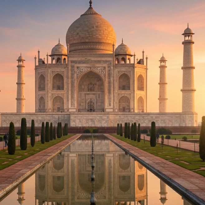 Early morning Taj Mahal view